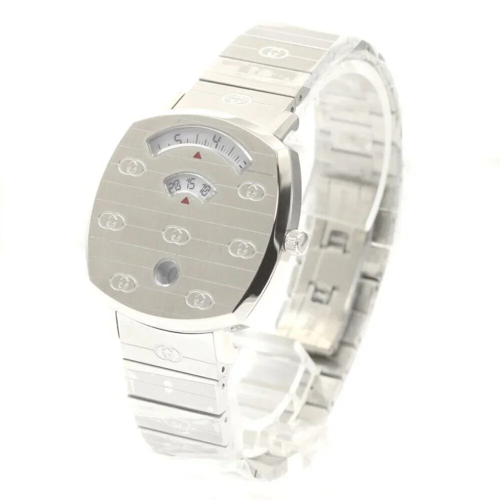 GUCCI Grip watch 157.4/YA157401 Date white Dial Quartz Men's Watch